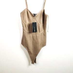 Cognac Brown Bandage BodySuit Size Medium